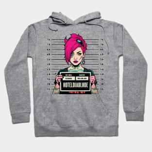 Emo Girl Mugshot: Expressive Portrait Hoodie